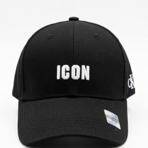 Шапка с козирка İcon Черно Бяло